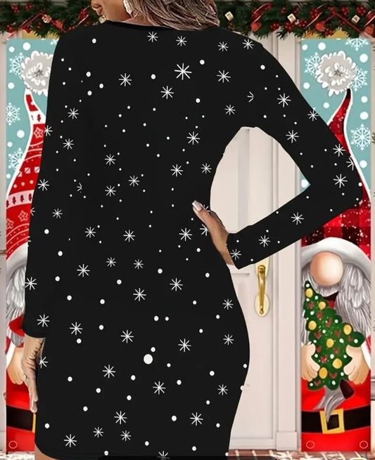 Stunning Santa Print Bodycon Dress