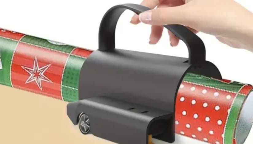 Easy-Slide Wrapping Paper Cutter with Handle