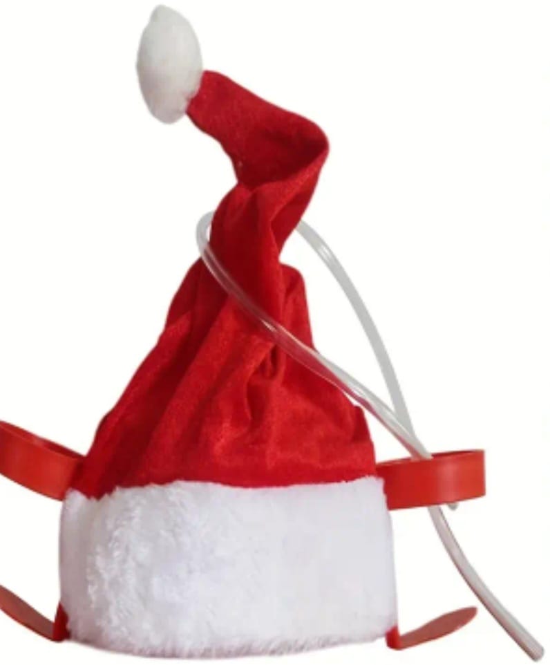 Festive Christmas drink Hat with Straws