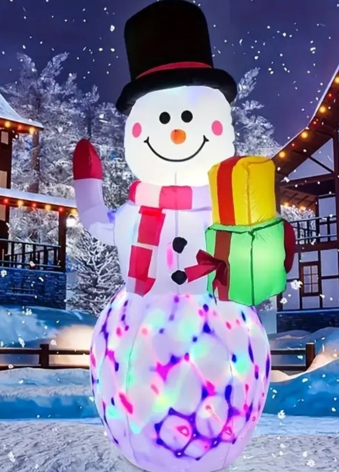 5FT Giant Rotating LED Snowman Inflatable