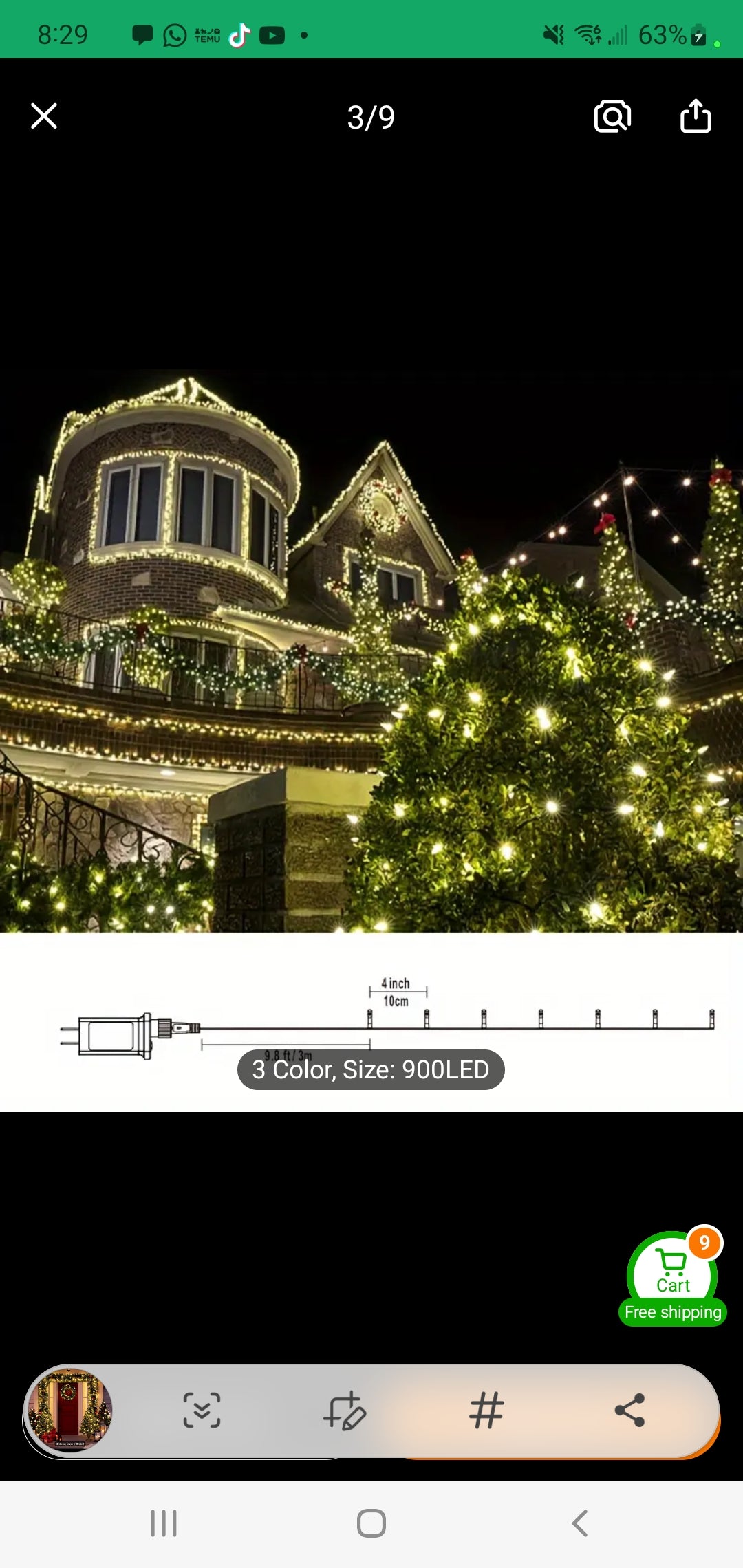 900 LED Christmas Twinkle Lights - 295Ft Qutdoor Xmas String Lights