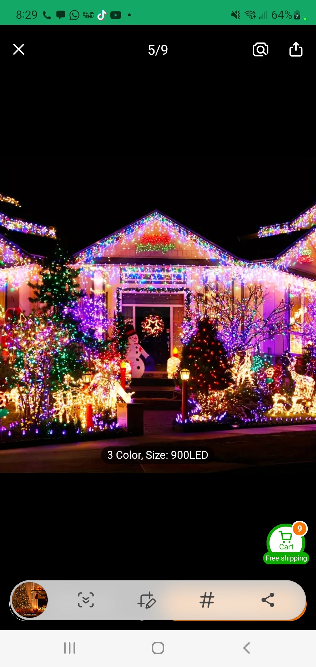 900 LED Christmas Twinkle Lights - 295Ft Qutdoor Xmas String Lights