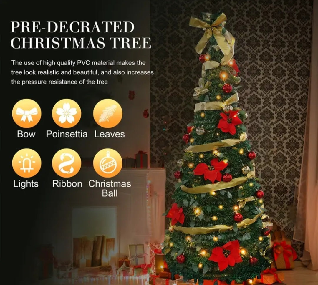 6 FT Pre-Lit Slim Christmas Tree