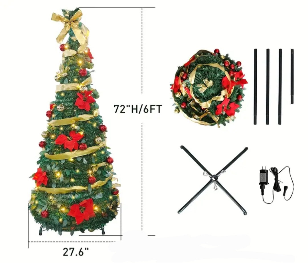 6 FT Pre-Lit Slim Christmas Tree